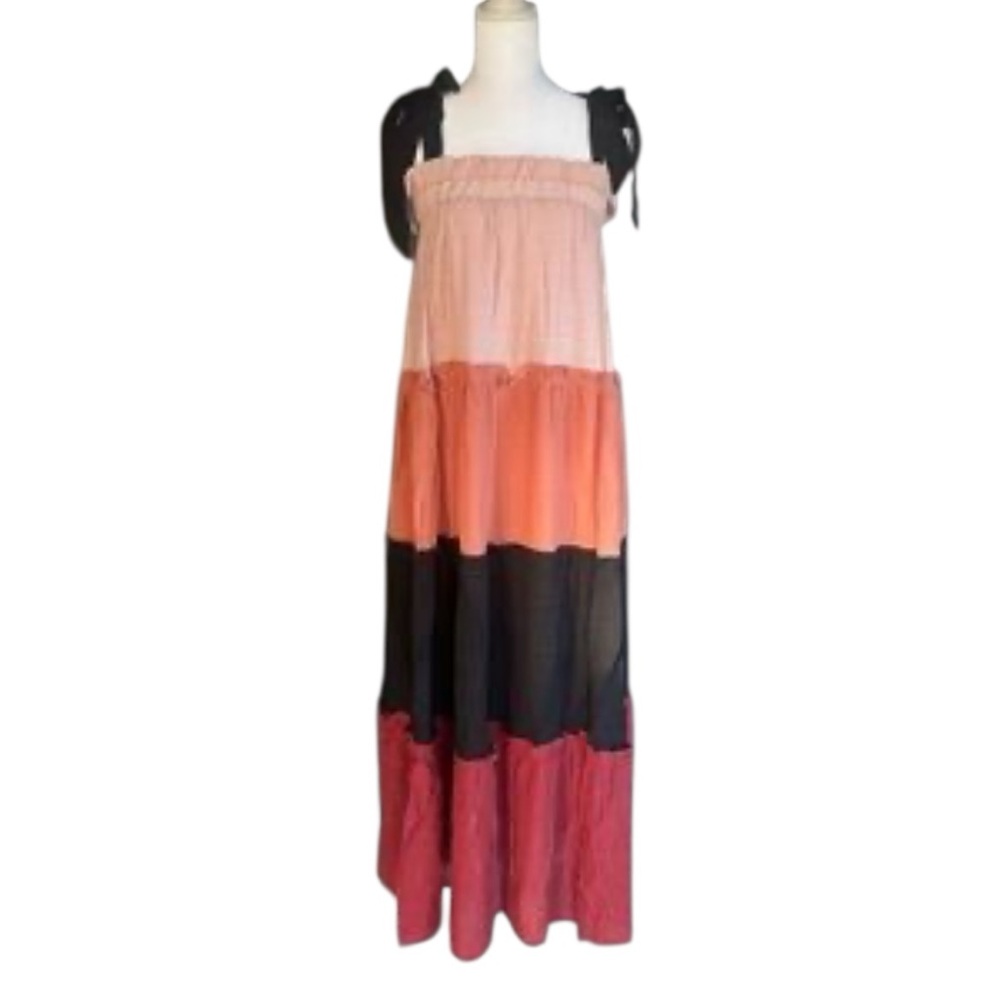 26.) Blu Pepper Multicolor Tiered Maxi Dress